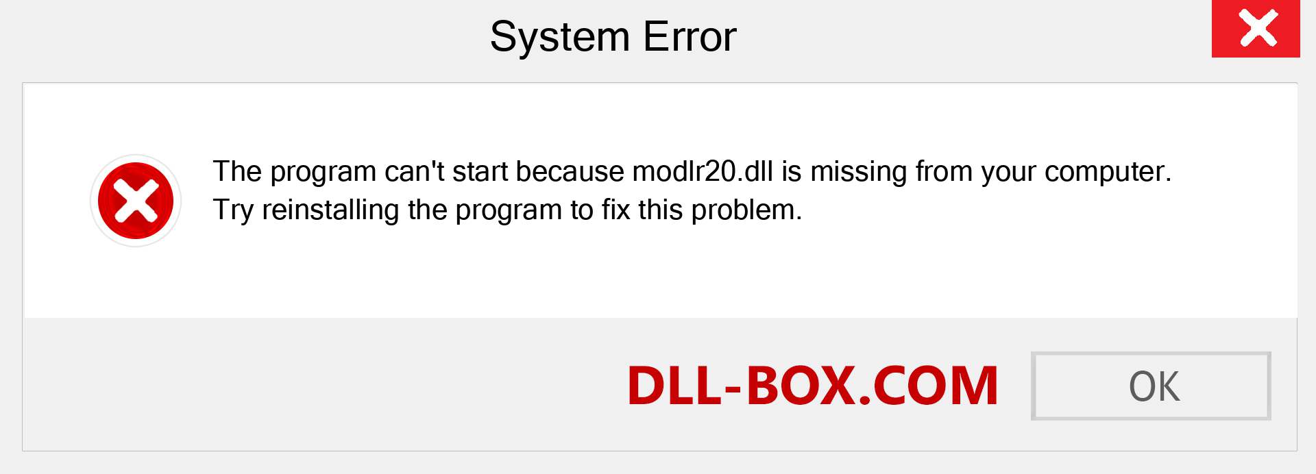  modlr20.dll file is missing?. Download for Windows 7, 8, 10 - Fix  modlr20 dll Missing Error on Windows, photos, images