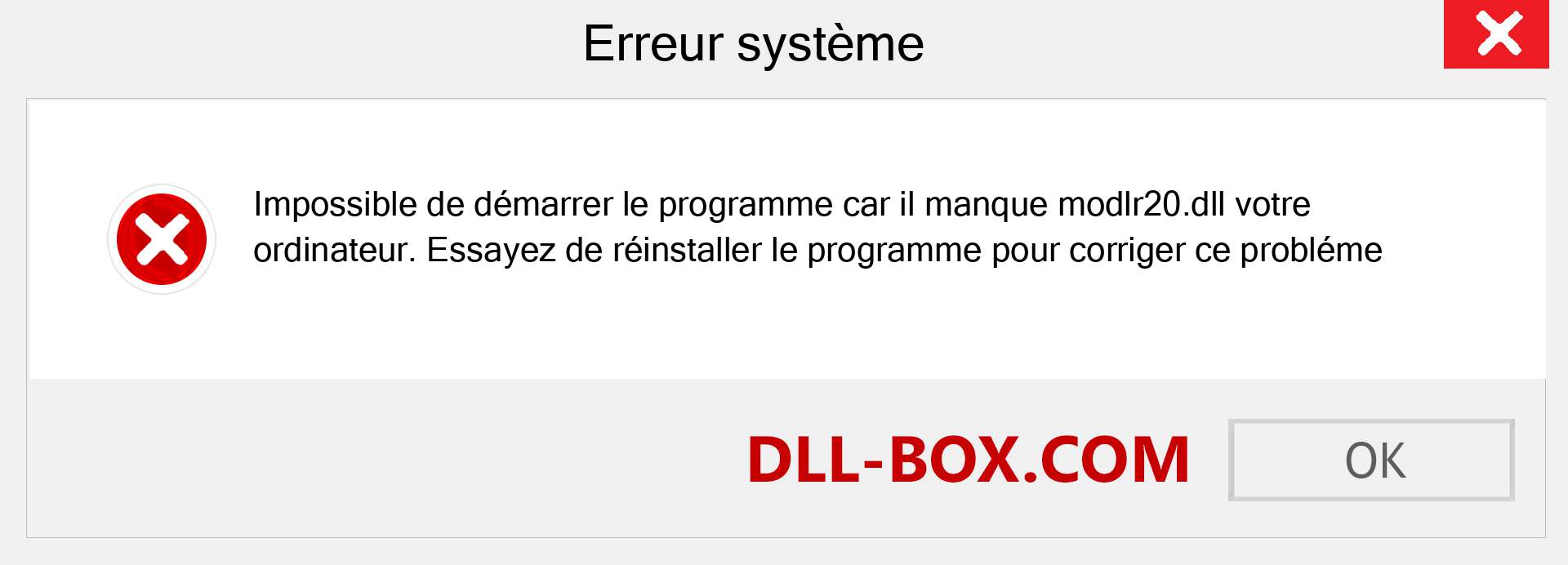 Le fichier modlr20.dll est manquant ?. Télécharger pour Windows 7, 8, 10 - Correction de l'erreur manquante modlr20 dll sur Windows, photos, images